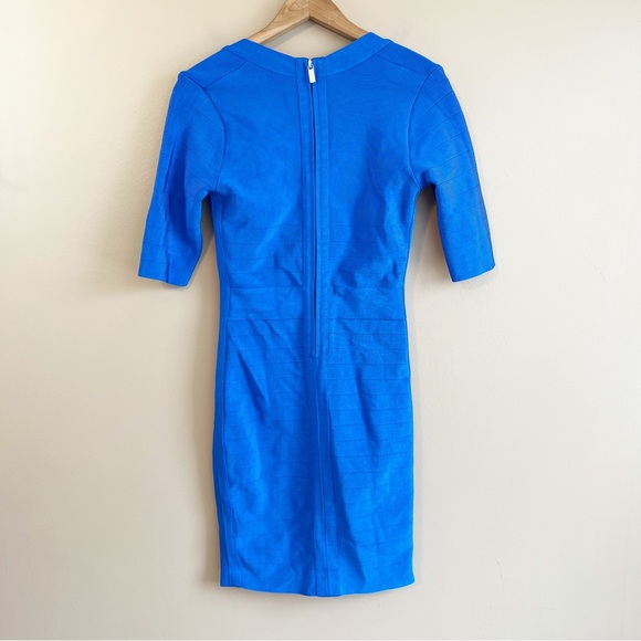 MARCIANO royal blue bandage dress size medium bodycon with sleeves - Picture 6 of 14